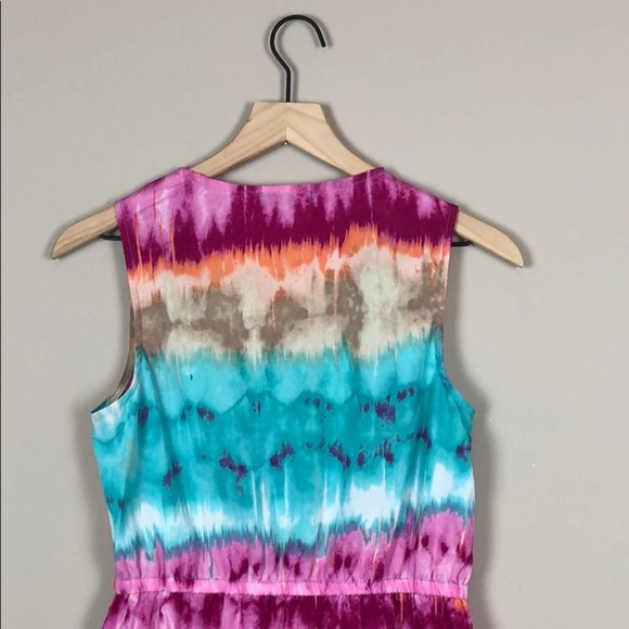 BeBop Tie Dye Ruffle Front Dress (Medium) - Picture 7 of 8